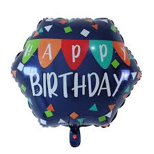 Colorful Hexagon Happy Birthday Foil Balloons