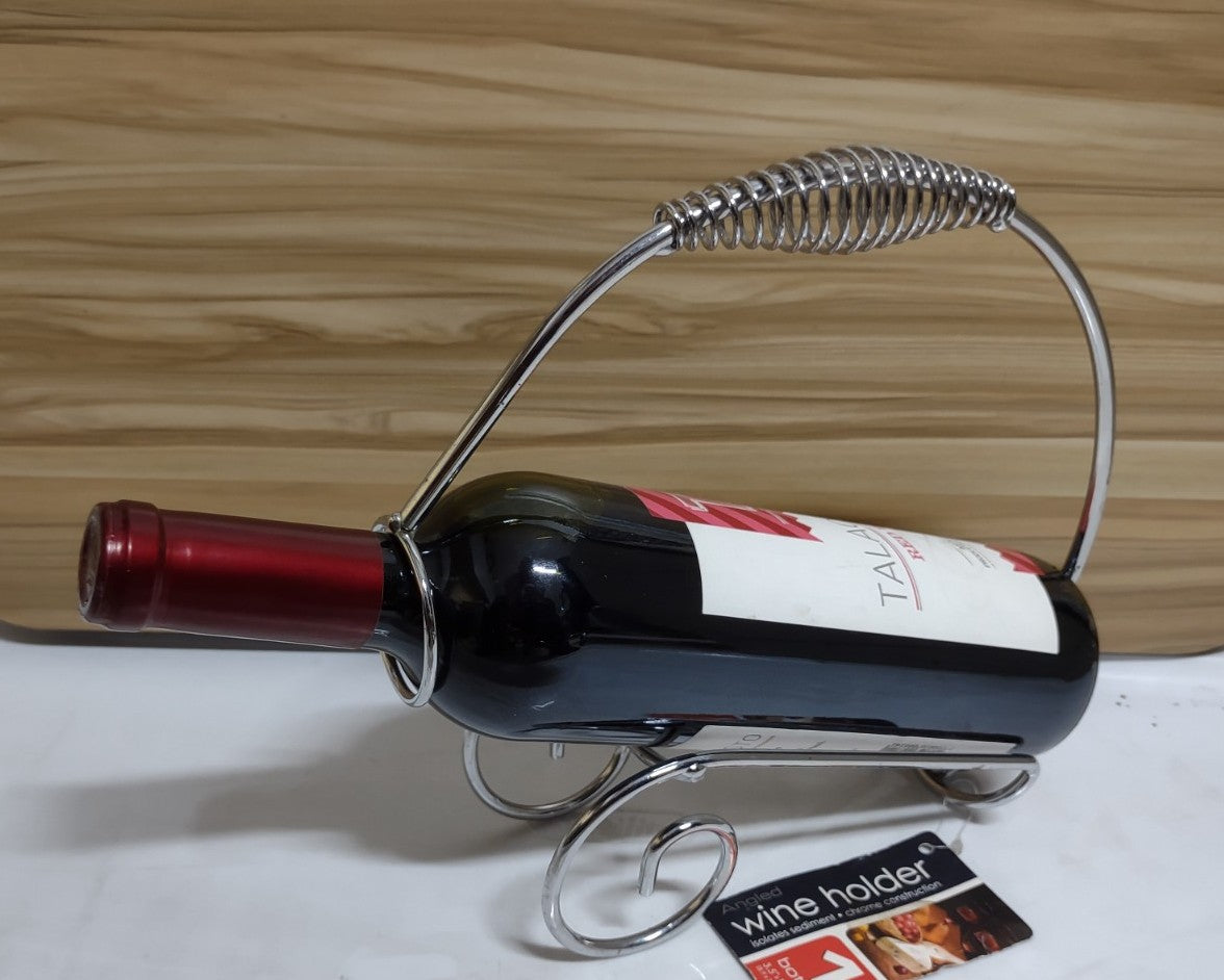 Chrome wine best sale bottle holder