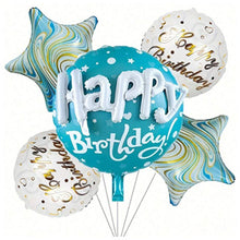 18-Inch Round Happy Birthday Aluminum Film Balloon - 5pcs