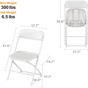 Set 12Pc Plastic Folding Chair, 300lb Capacity For Rent