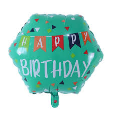 Colorful Hexagon Happy Birthday Foil Balloons