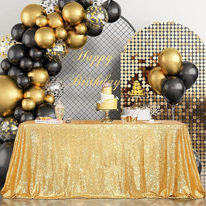 Set 1Pc Tablecloth 60"X120" Rectangle Sparkly Gold Sequin For Rent