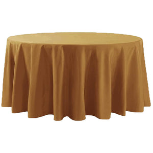 Set 1Pc ROUND Tablecloth, 120 Inch, Gold For Rent