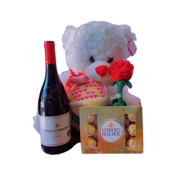 True Love Bear, Wine, Chocolate, Roses