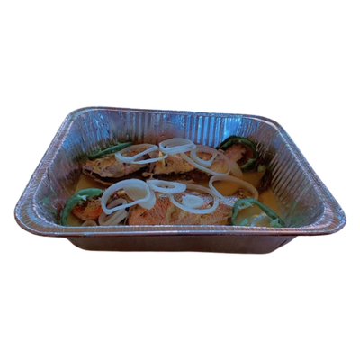 Fish,Rice,Salade, Fried Plantains and Spicy Slaw For 2 Persons