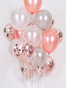 16pcs Confetti Balloon Set With 2rolls Ribbon
