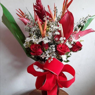 Red Roses, White Daisies, Anthurium...