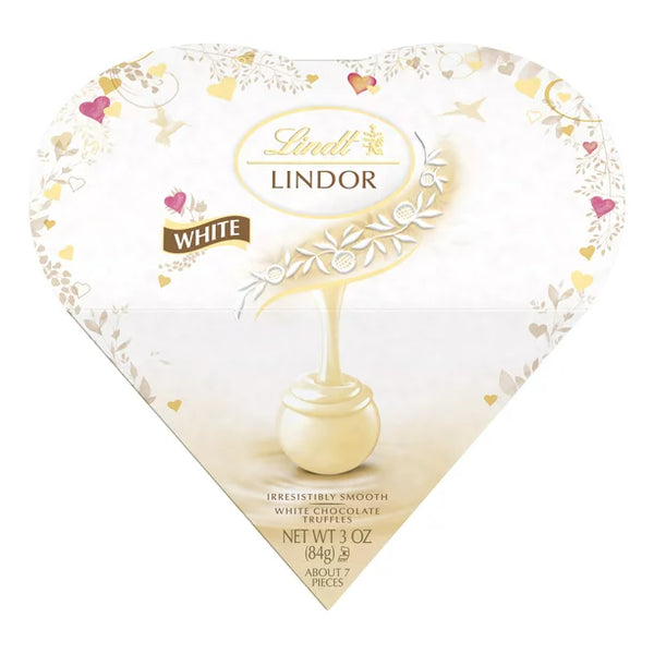 Lindt LINDOR Valentine's White Chocolate Truffles Friend Heart, 3 oz. Gift