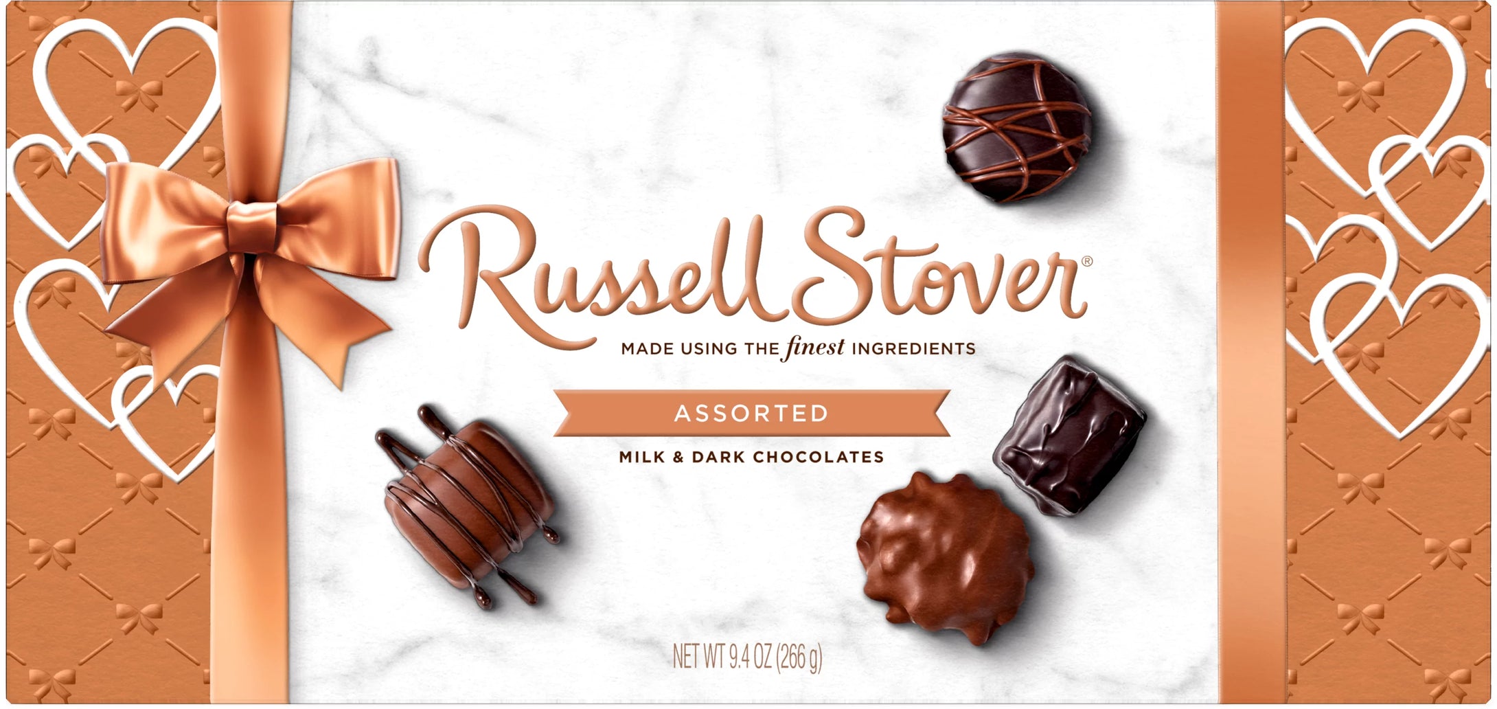 Russell Stover Valentine's Day Assorted Milk & Dark Chocolate Gift Box, 9.4 oz. (16 Pieces)
