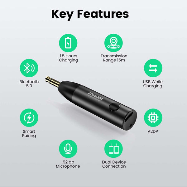 Car charger with Bluetooth headset + USB port + 3,5 mm audio output