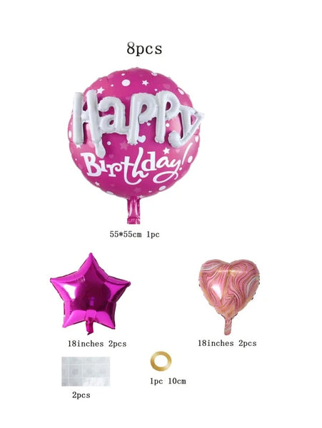 8pcs Slogan Graphic Shaped Decorative Balloon