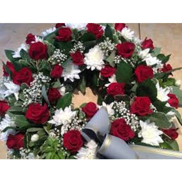 Red Roses, White Diasies,Greenery For Funeral