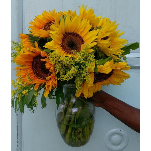 Sunflowers and Greenery
